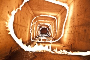 Fire Spiral Tunnel Action by Light Painting Artist Jeremy Jackson